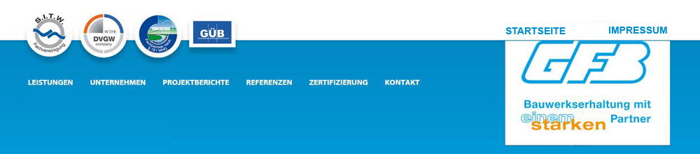 Siegerland Ruhrgebiet NRW Mittelhessen Wewsterwald Rhein-Main GFB - Gesellschaft fr Bauwerksanierung und Instandsetzung mbH - Hochbehltersanierung / Trinkwasserbehltersanierung,  Sanierung von Trinkwasseranlagen, Trinkwasserbehlter, Trinkwasserhochbehlter, Hochbehlter - Sanierung und Schutz von Historischen Bauwerken und Baudenkmler im Siegerland Siegen